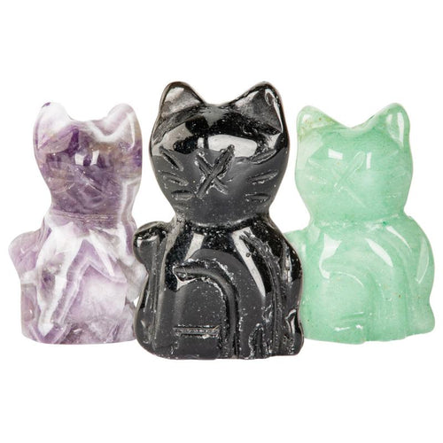 Mini Gemstone Carving || Cat Figure