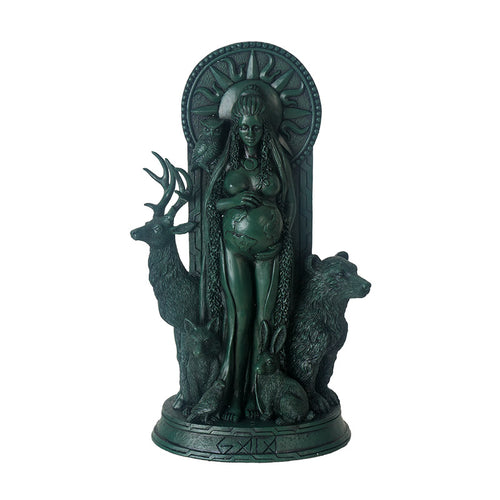 Statue  ||  Gaia || Earth Goddess with wolf, bear, and elk