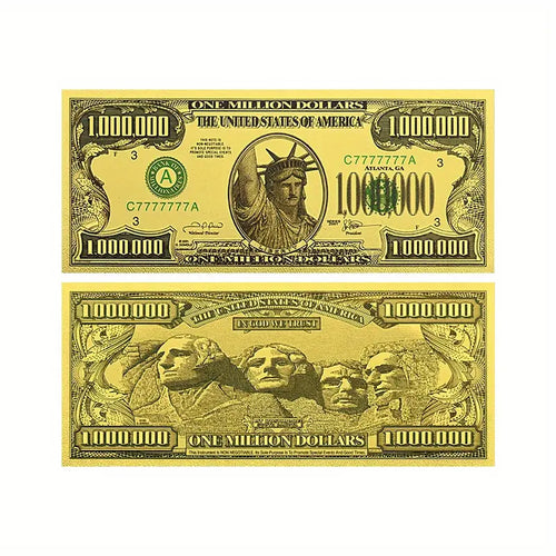 Lucky Golden Million Dollar Bill