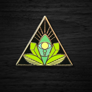 Pin || Cosmic Corner Logo || Lotus Crystal Herb Triangle Eye