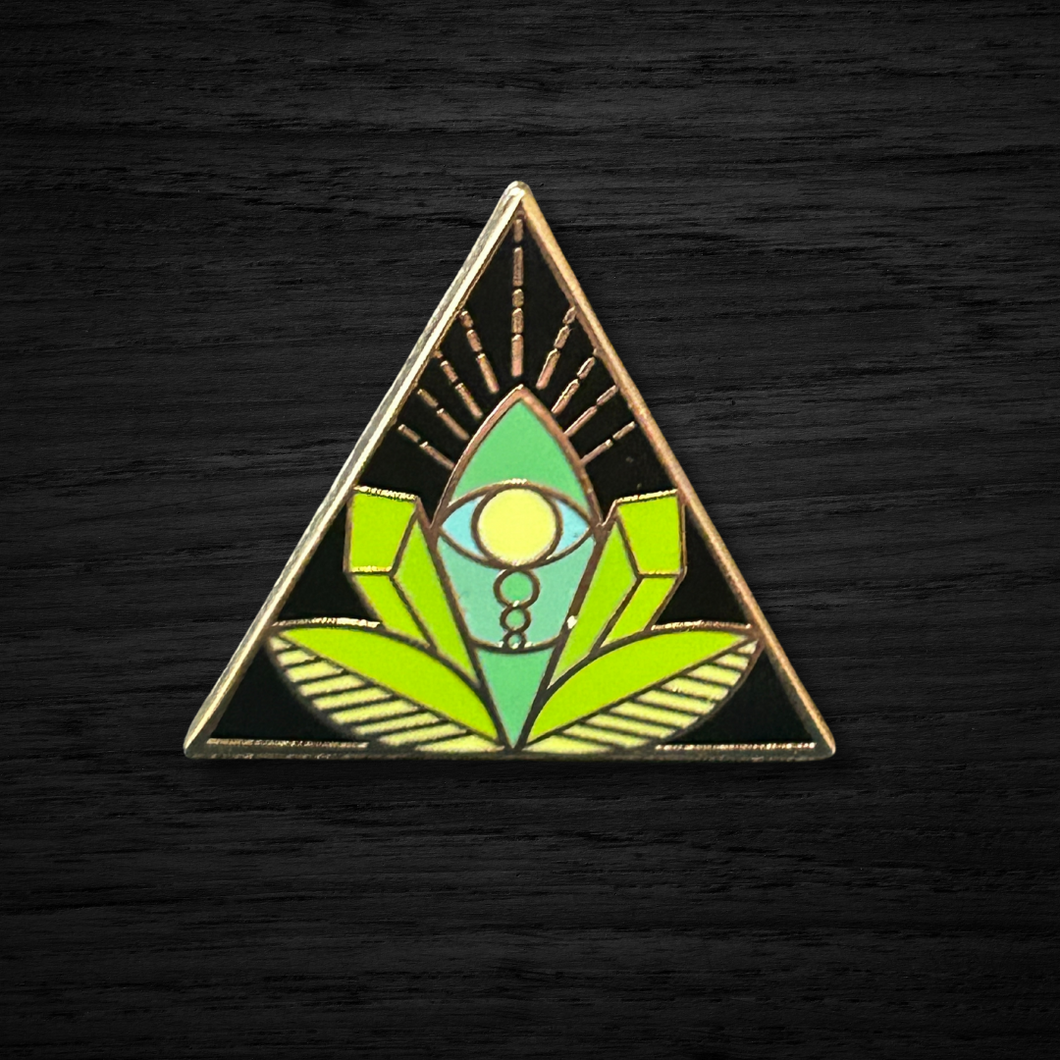 Pin || Cosmic Corner Logo || Lotus Crystal Herb Triangle Eye