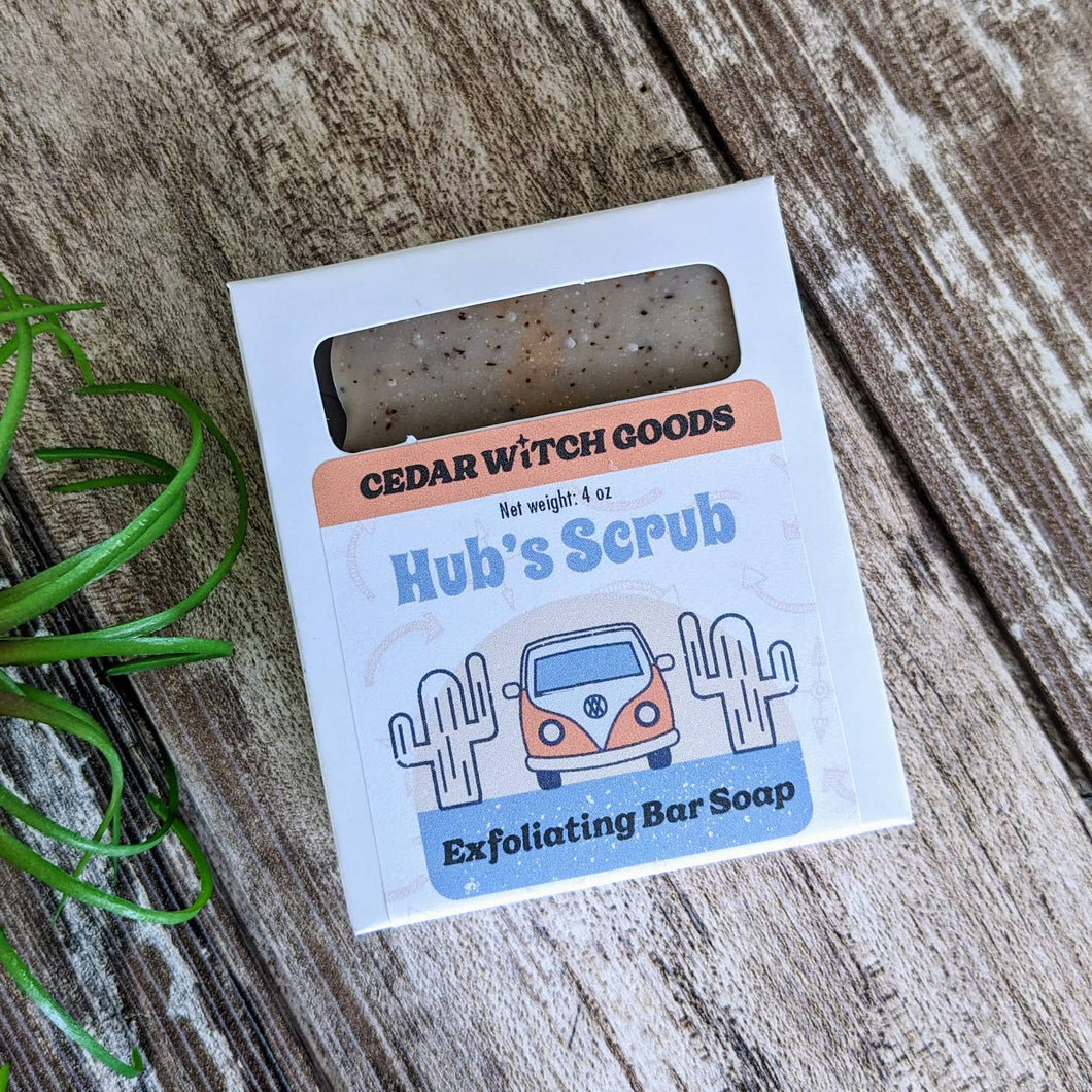 Soap || Hub's Scrub Exfoliating Body Bar | Amber, Musk & Bay