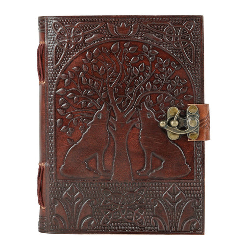 Journal || Tree of Life w/ Wolves || Leather