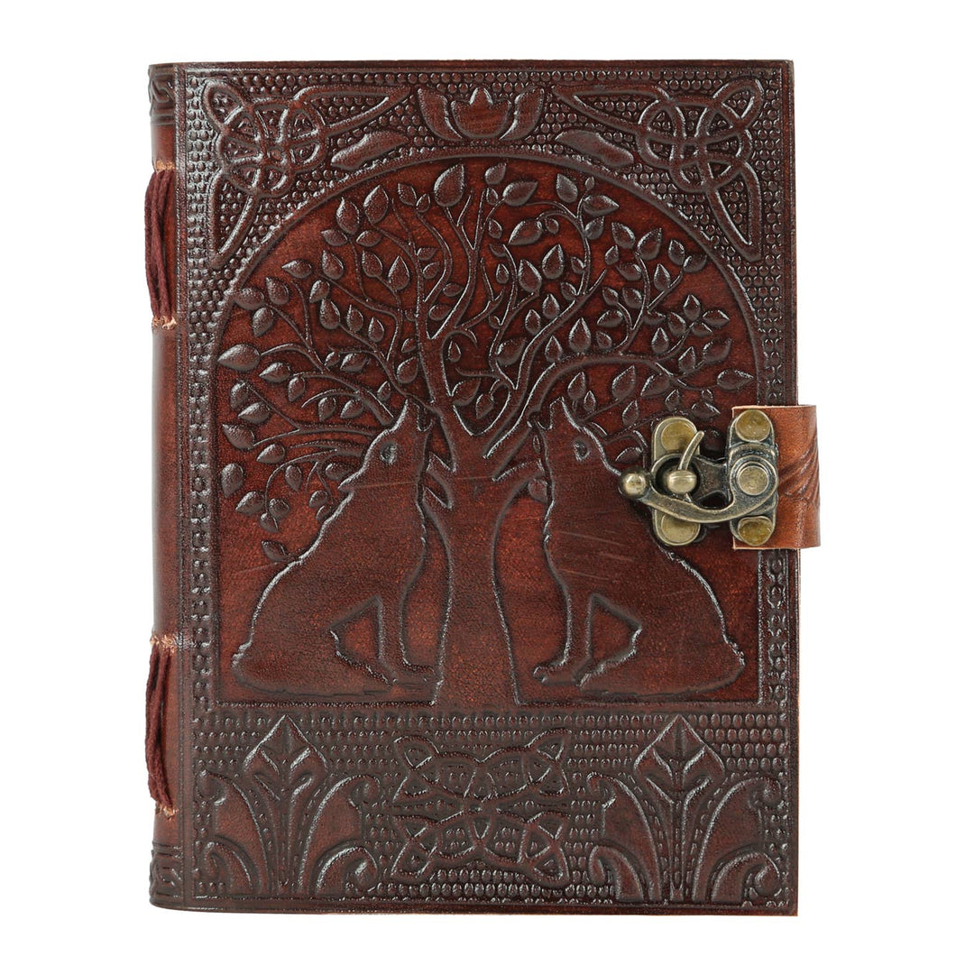 Journal || Tree of Life w/ Wolves || Leather