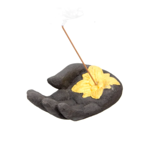 Incense Burner || Black Volcanic Stone Hand
