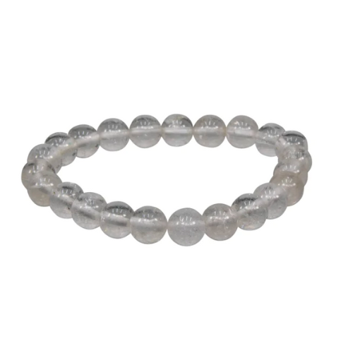 Bracelet  ||  Clear Quartz || 8mm Round Beads