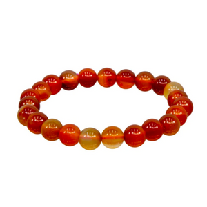 Bracelet  || Carnelian || Brown and Red Agate || 8mm or 10mm Round Beads