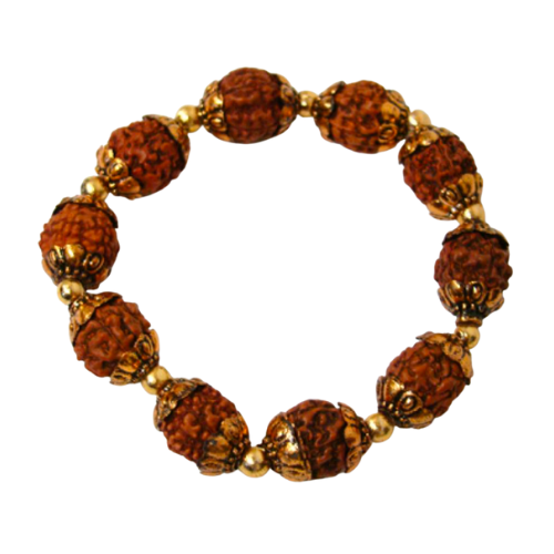 Bracelet || Rudraksha Seeds with Golden Caps