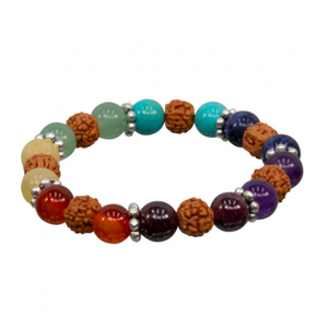 Chakra Bracelet || Rudraksha Seed Beads & Gemstones