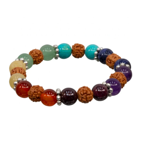 Chakra Bracelet || Rudraksha Seed Beads & Gemstones