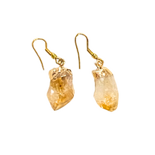 Earrings || Silver or Gold Plated Point || Citrine