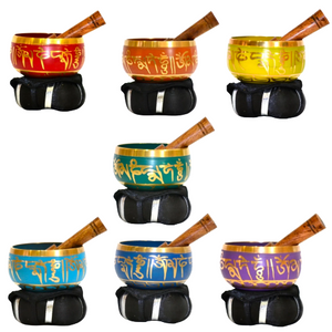 Mini Chakra Singing Bowl || 3" Diameter with cushion