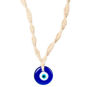 Necklace || Evil Eye || Adjustable Hemp