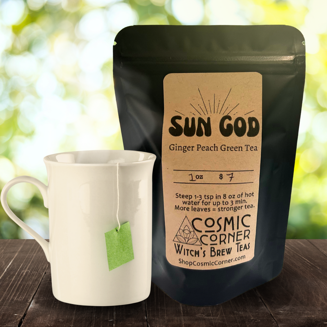 Sun God Tea || Ginger Peach White and Green Tea Blend