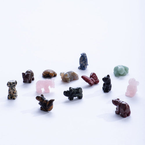 Carved Gemstone || Assorted Animals in Cases