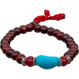 Bracelet || Rosewood and Turquoise || 8mm Round Beads