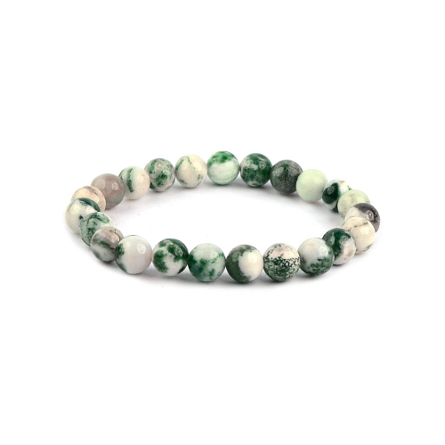 Bracelet || Tree Agate || 8mm or 10mm Round Beads