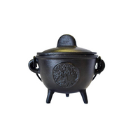 Cauldron ||  4.5" w/ Lid ||  Cast Iron ||  Assorted Designs