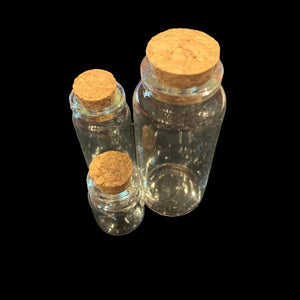 Glass Bottle with Cork Stopper and Optional Eyelet