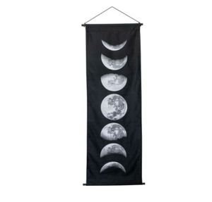 Banner || Moon Phases on Black || Large