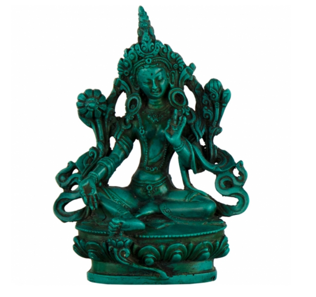 White Tara Statue (Green Resin)