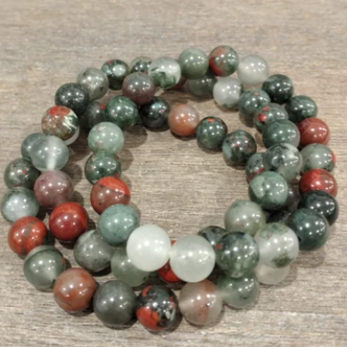 Bracelet || African Bloodstone  ||  8mm or 10mm Round Beads