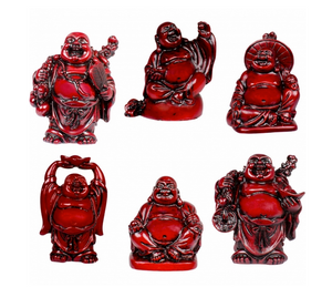 Statue || Budai Figurine || Gold, Red, or Both  ||  Feng Shui