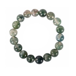 Bracelet || Moss Agate || 8mm or 10mm Round Beads