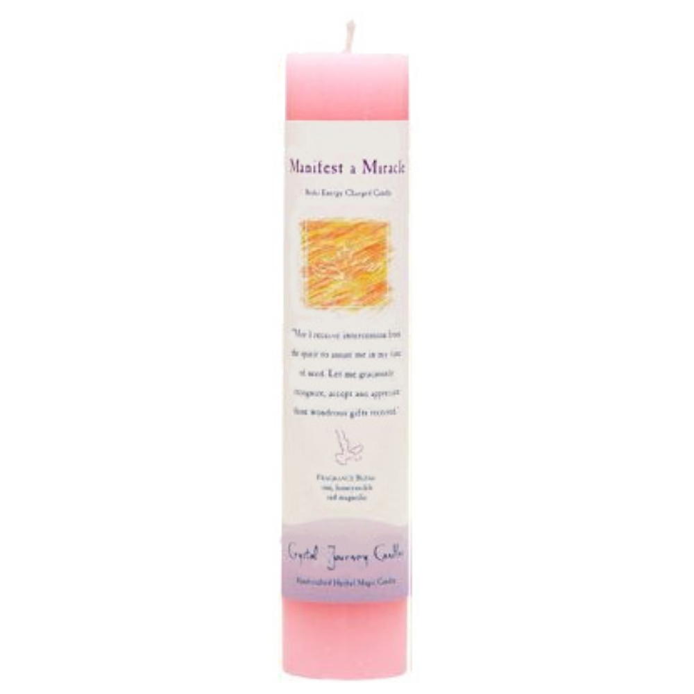 Reiki Herbal Pillar Candle Manifest A Miracle