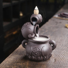 Cauldrons w/ Triple Moon and Pentacle Backflow Incense Burner
