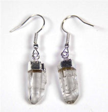 Earrings || Silver or Gold Plated Point || Clear Quartz