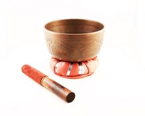 Bronze Tibetan 5" Singing Bowl with Striker and Cushion