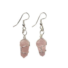 Earrings || Wire Wrapped || Rose Quartz Points
