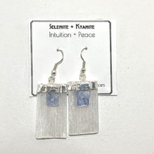 Earrings || Silver-plated Point || Selenite Blade