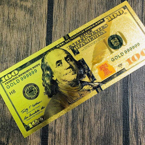 Lucky Golden $100 Bill