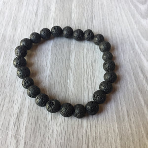 Bracelet  || Lava Bead || 8mm Round Beads