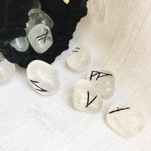 Clear Quartz Rune Stones with instructions and embroidered pouch - Divination - Cosmic Corner Savannah