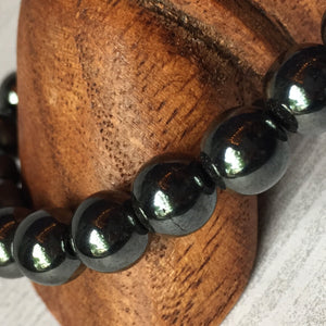 Hematite Stretch Bracelet || 8mm Round Beads - Jewelry - Cosmic Corner Savannah