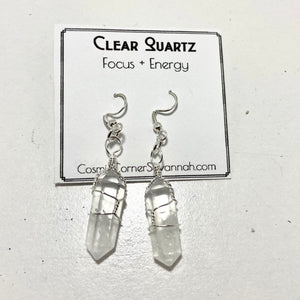 Earrings || Wire Wrapped || Clear Quartz Points