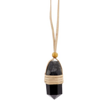Necklace || Leather Wrapped Crystal