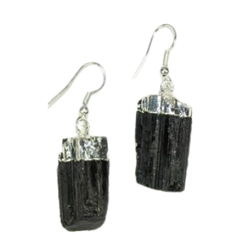 Earrings || Silver-plated Point || Tourmaline